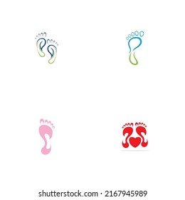set of Foot print logo design template