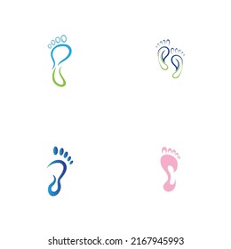 set of Foot print logo design template