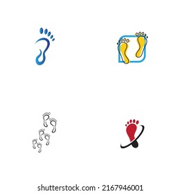 set of Foot print logo design template