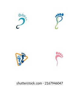 conjunto de plantillas de diseño de logotipo de impresión de pie