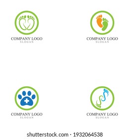 set of Foot print logo and symbol vector
