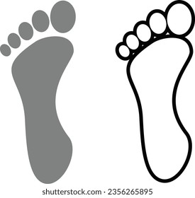 Set of foot print vector illustrations