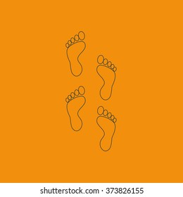 Set of foot symbol icon. Footsteps illustration.