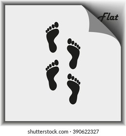 Set of foot symbol icon. Footstflat illustration.