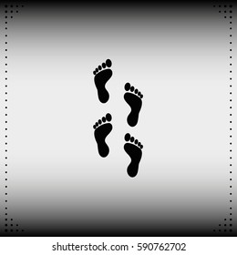 Set of foot symbol icon. Footstflat illustration.