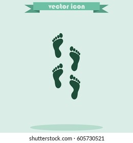 Set of foot symbol icon. Footstflat illustration.