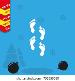 Set of foot symbol icon. Footstflat illustration.