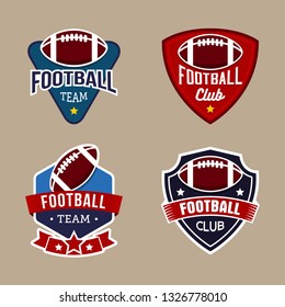 Set of Football Badge Logo Design Templates. Sport Team Identity Vector Illustrations