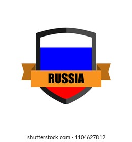 Set of Football Badge vector Designed illustration. Football tournament 2018 Group A with Word Russia.