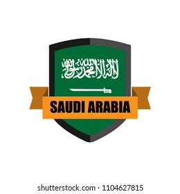 Set of Football Badge vector Designed illustration. Football tournament 2018 Group A with Word Saudi Arabia.