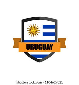 Set of Football Badge vector Designed illustration. Football tournament 2018 Group A with Word Uruguay.