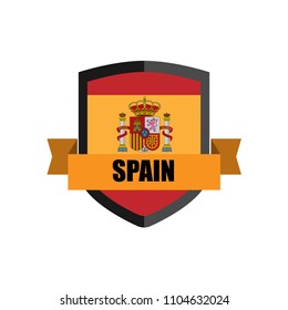 Set of Football Badge vector Designed illustration. Football tournament 2018 Group B with Word Spain.