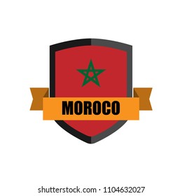 Set of Football Badge vector Designed illustration. Football tournament 2018 Group B with Word Moroco.