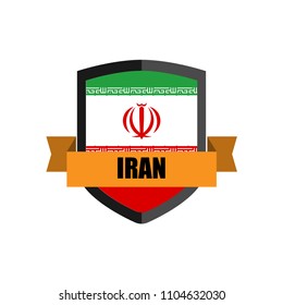 Set of Football Badge vector Designed illustration. Football tournament 2018 Group B with Word Iran.