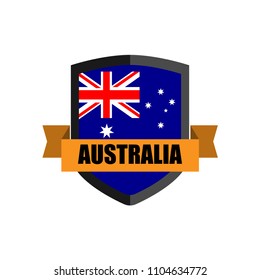 Set of Football Badge vector Designed illustration. Football tournament 2018 Group C with Word Australia.