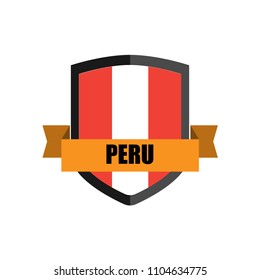 Set of Football Badge vector Designed illustration. Football tournament 2018 Group C with Word Peru.