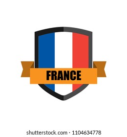 Set of Football Badge vector Designed illustration. Football tournament 2018 Group C with Word France.