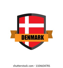 Set of Football Badge vector Designed illustration. Football tournament 2018 Group C with Word Denmark.