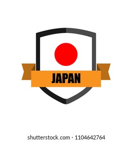 Set of Football Badge vector Designed illustration. Football tournament 2018 Group H with Word Japan.