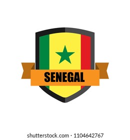 Set of Football Badge vector Designed illustration. Football tournament 2018 Group H with Word Senegal.