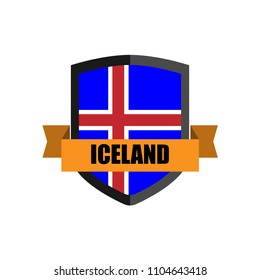 Set of Football Badge vector Designed illustration. Football tournament 2018 Group D with Word Iceland.