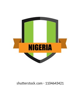 Set of Football Badge vector Designed illustration. Football tournament 2018 Group D with Word Nigeria.