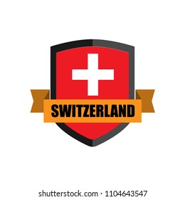 Set of Football Badge vector Designed illustration. Football tournament 2018 Group E with Word Switzerland.