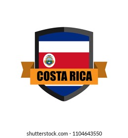 Set of Football Badge vector Designed illustration. Football tournament 2018 Group E with Word Costa rica.