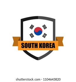 Set of Football Badge vector Designed illustration. Football tournament 2018 Group F with Word South Korea.