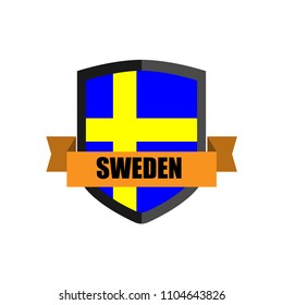 Set of Football Badge vector Designed illustration. Football tournament 2018 Group F with Word Sweden.