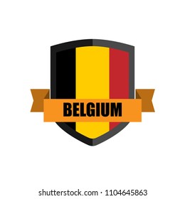 Set of Football Badge vector Designed illustration. Football tournament 2018 Group G with Word Belgium.