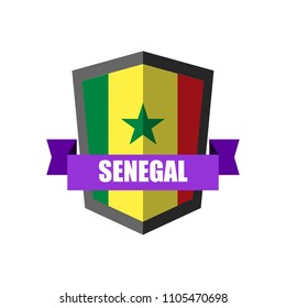 Set of Football Badge vector Designed illustration. Football tournament 2018 Group H with Word Senegal.
