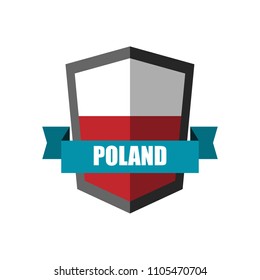 Set of Football Badge vector Designed illustration. Football tournament 2018 Group H with Word Poland.