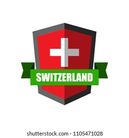 Set of Football Badge vector Designed illustration. Football tournament 2018 Group E with Word Switzerland