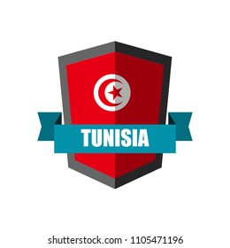 Set of Football Badge vector Designed illustration. Football tournament 2018 Group G with Word Tunisa.