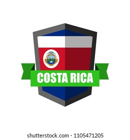 Set of Football Badge vector Designed illustration. Football tournament 2018 Group E with Word Costa rica.