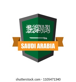 Set of Football Badge vector Designed illustration. Football tournament 2018 Group A with Word Saudi Arabia.