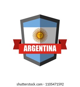 Set of Football Badge vector Designed illustration. Football tournament 2018 Group D with Word Argentina.