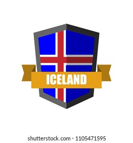 Set of Football Badge vector Designed illustration. Football tournament 2018 Group D with Word Iceland.