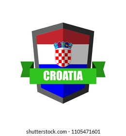 Set of Football Badge vector Designed illustration. Football tournament 2018 Group D with Word Croatia.