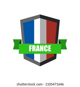 Set of Football Badge vector Designed illustration. Football tournament 2018 Group C with Word France.