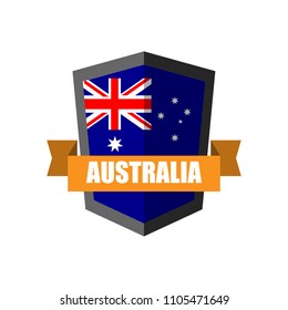 Set of Football Badge vector Designed illustration. Football tournament 2018 Group C with Word Australia.