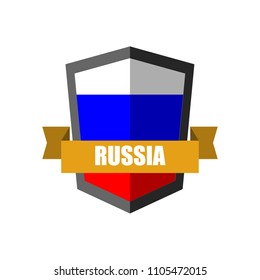 Set of Football Badge vector Designed illustration. Football tournament 2018 Group A with Word Russia.