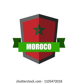 Set of Football Badge vector Designed illustration. Football tournament 2018 Group B with Word Moroco.