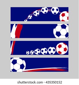 Set of football banners