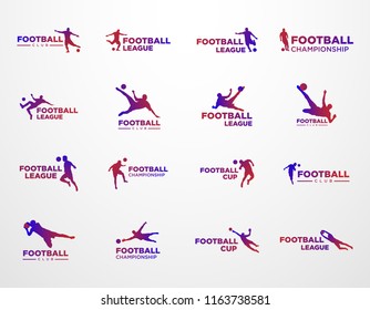 Set of football club, league and championsip logo template with modern concept vector eps 10