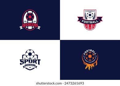 Set of football emblem team logo design