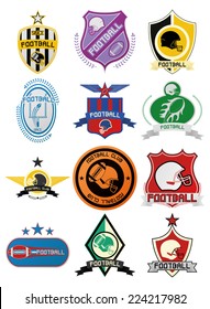 a set of football emblems on a white background