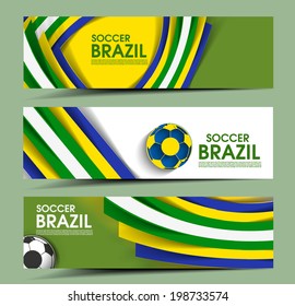 Set of Football Event Banner Header Ad Template Design. 