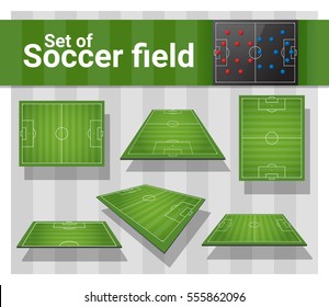 Set of football field , vector , illustration